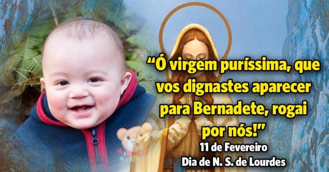 Ó virgem puríssima, que vos dignastes aparecer para Bernadete, rogai por nós