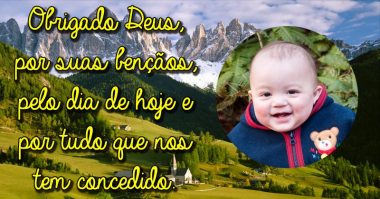 Agradeço à Deus por suas bençãos